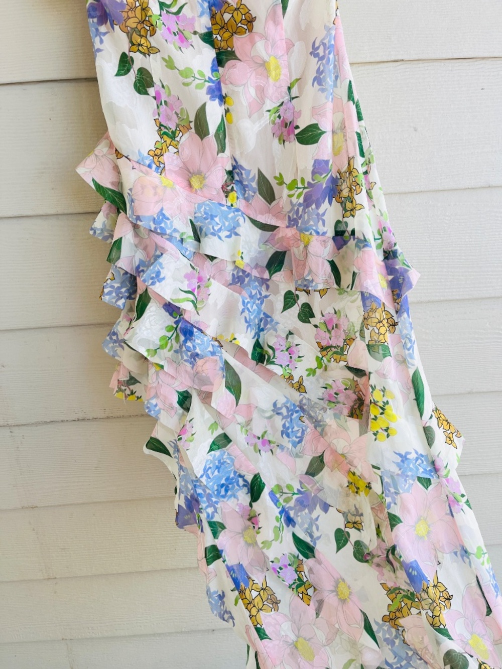 Elliatt - Australia 🇦🇺 L Kyla Asymmetrical Ruffle Gown Organza Straps Floral - Picture 15 of 16
